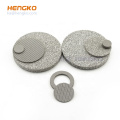 Sintered porous metal filter disc, cup, tube, plate and other assemblies for particles removal and flow control